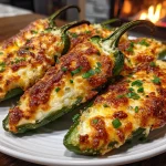 Air Fryer Jalapeno Poppers filled with creamy cheese