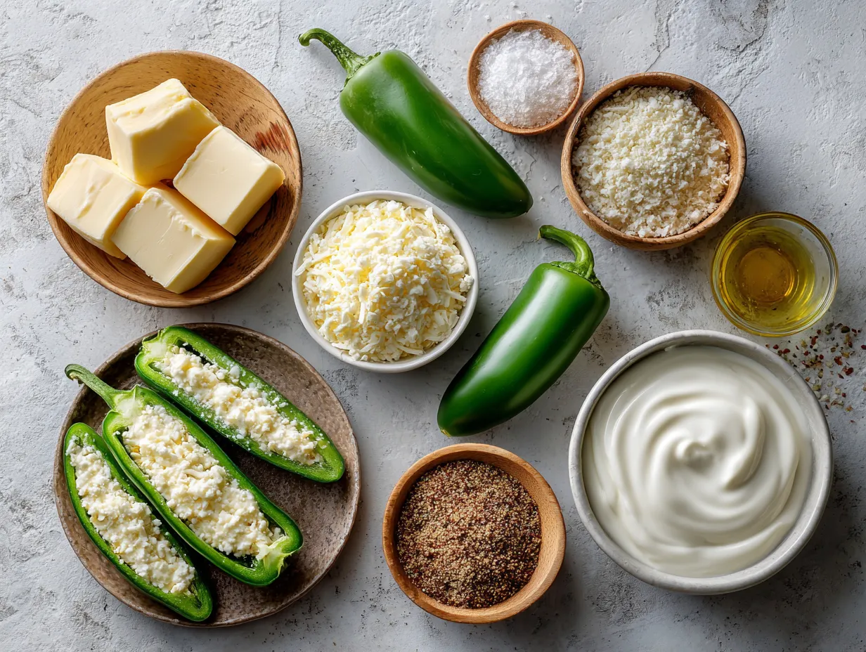Ingredients for Air Fryer Jalapeno Poppers Filled with Creamy Cheese
