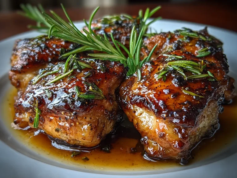 Baked Low Sodium Balsamic Chicken Thighs with Rosemary