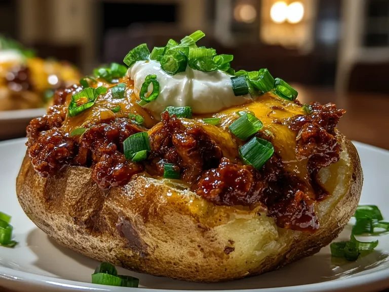 Beef Sloppy Joe Stuffed Baked Potatoes