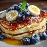 Blueberry Banana Protein Pancakes