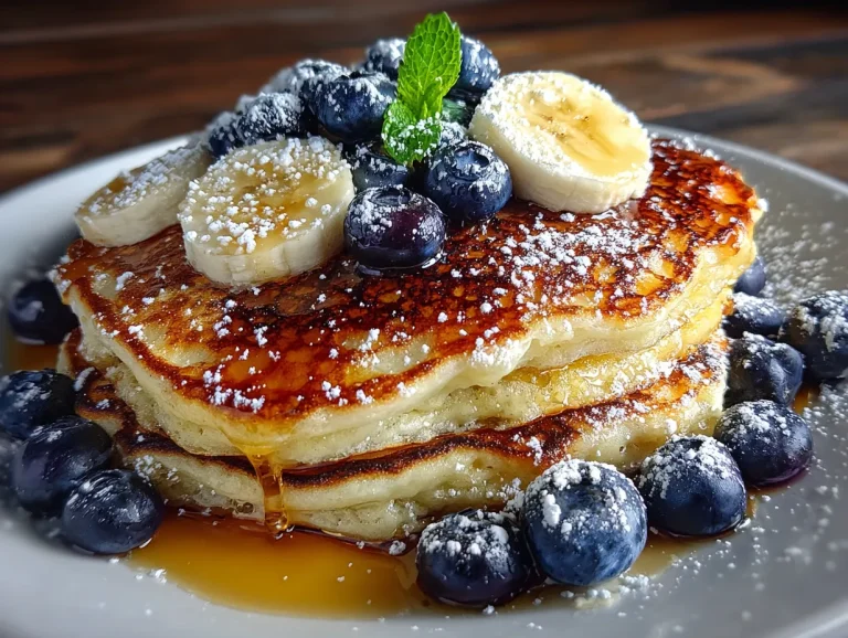 Blueberry Banana Protein Pancakes