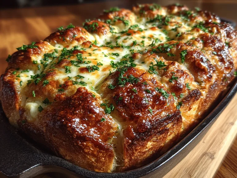 Cheesy Garlic Bread Pull-Apart Loaf with Mozzarella