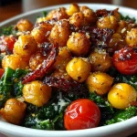 Crispy Roasted Chickpea and Kale Salad Bowl