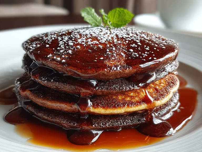 fluffy chocolate pancakes