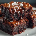 Fudgy Dark Chocolate Brownies with Sea Salt Flakes
