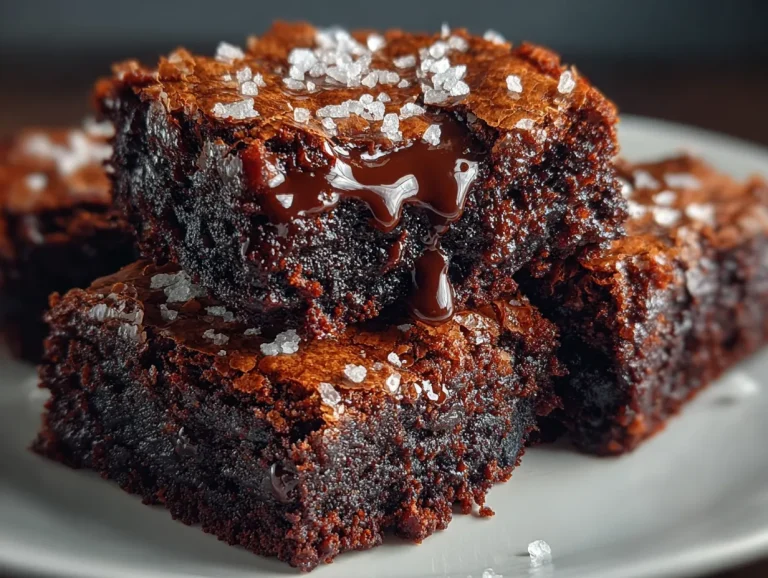 Fudgy Dark Chocolate Brownies with Sea Salt Flakes