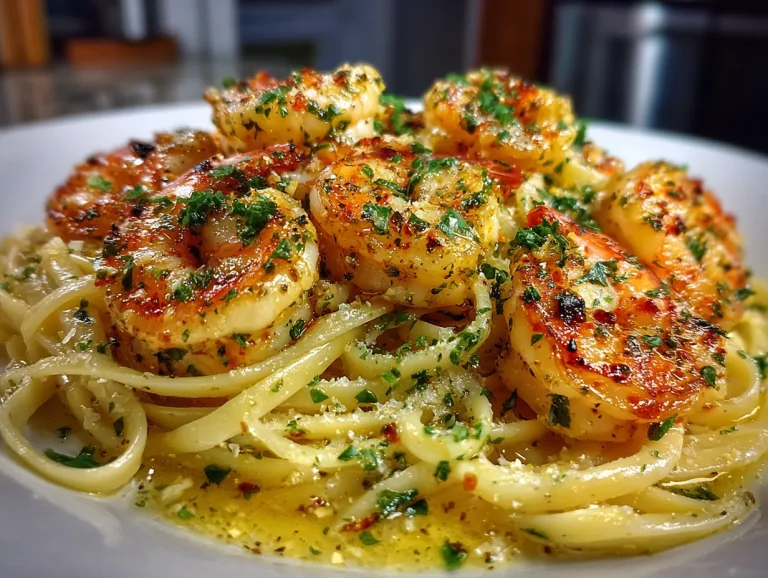 Garlic Butter Shrimp Scampi with Linguine Pasta