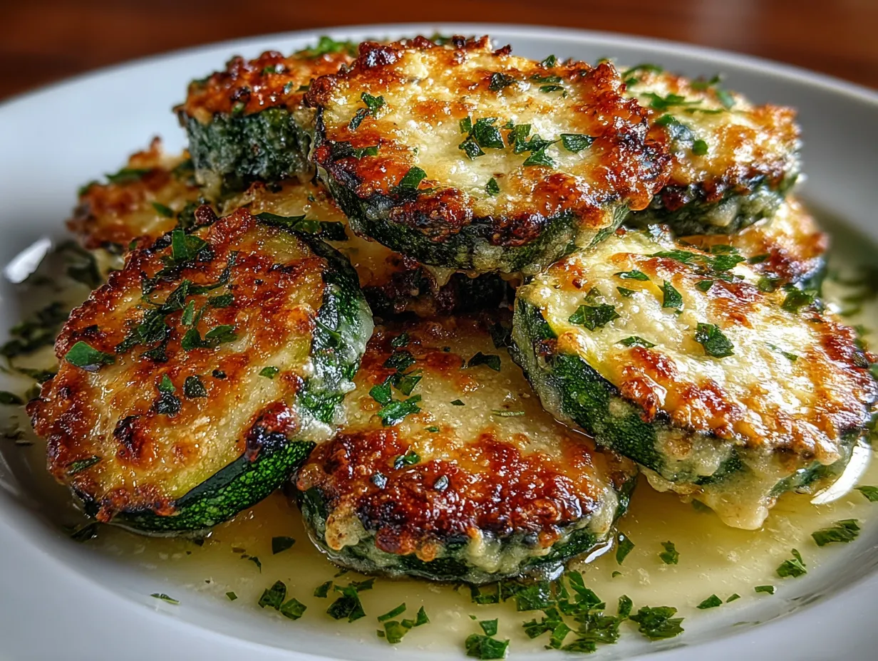 Garlic Parmesan Baked Zucchini Slices