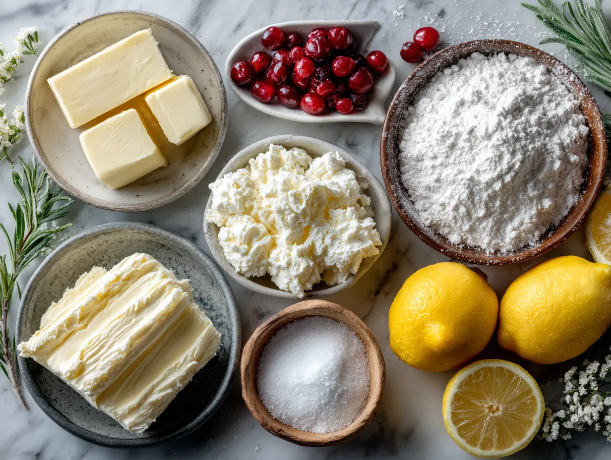 Ingredients for Low Carb Keto Lemon Cheesecake Dessert Bars