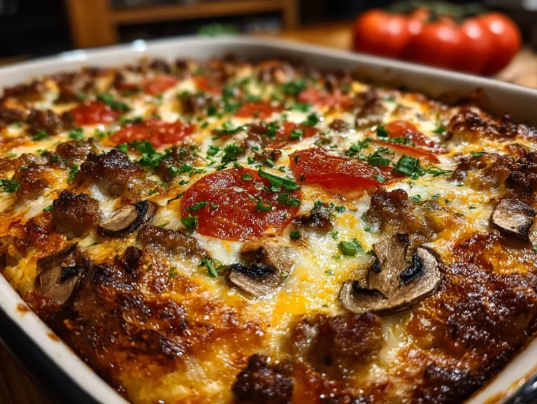 Meat Lovers Pizza Casserole