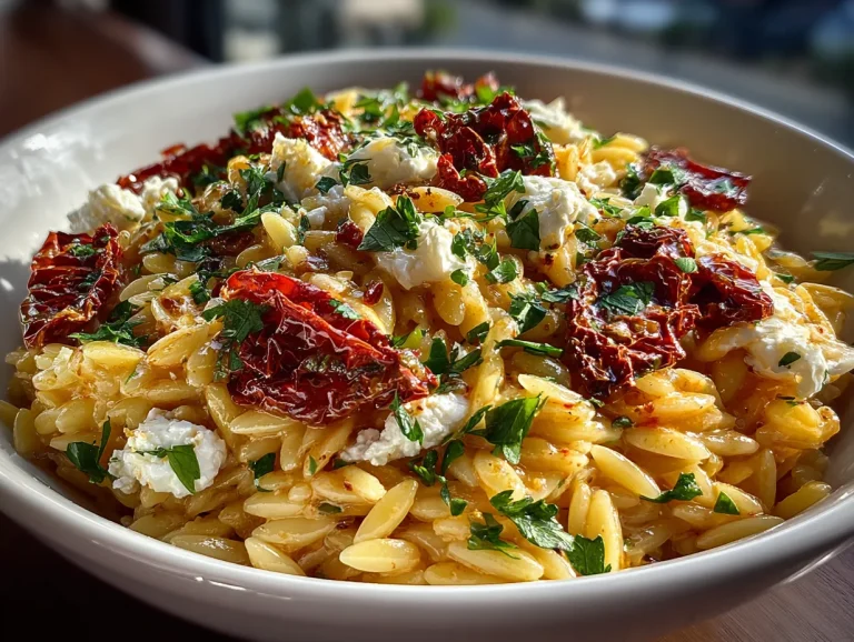 Orzo Pasta Salad with Feta and Sun-Dried Tomatoes
