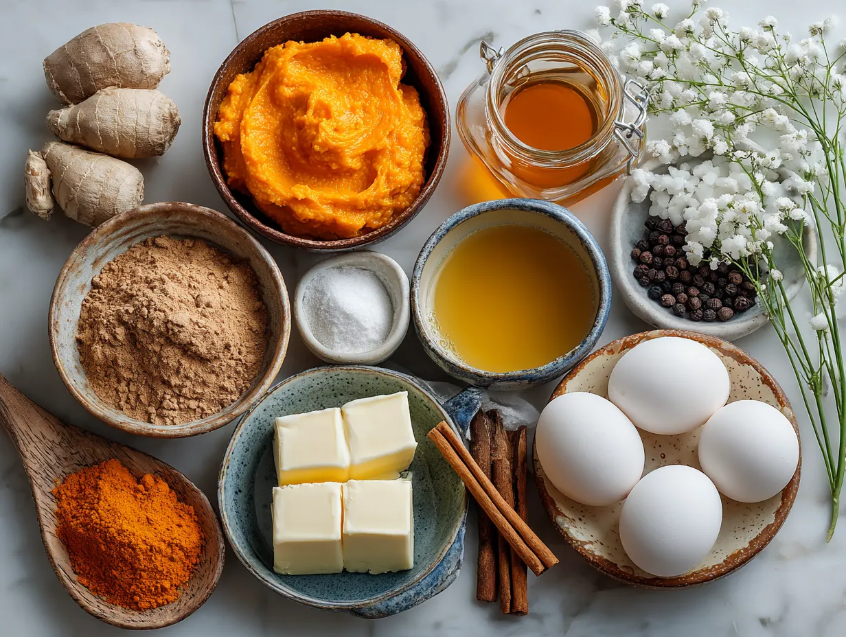 Ingredients for Pumpkin Puree French Toast with Cinnamon Butter