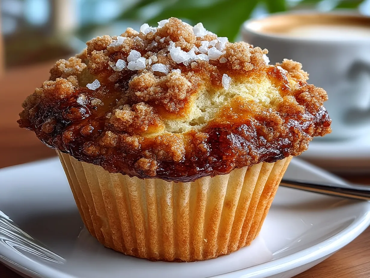 Serving Rhubarb Muffins with Cinnamon Streusel