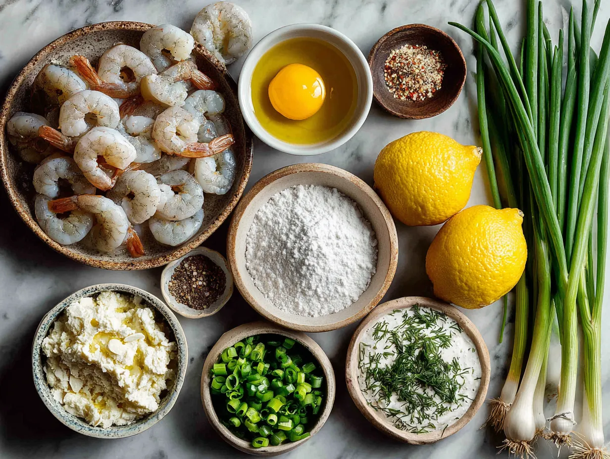 Ingredients for Shrimp Fettuccine Alfredo with Roasted Garlic