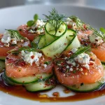Smoked Salmon and Cucumber Ribbon Salad with Cream Cheese