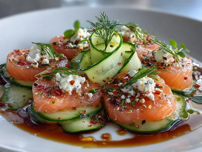 Smoked Salmon and Cucumber Ribbon Salad with Cream Cheese