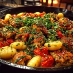 Tuscan chicken and gnocchi skillet