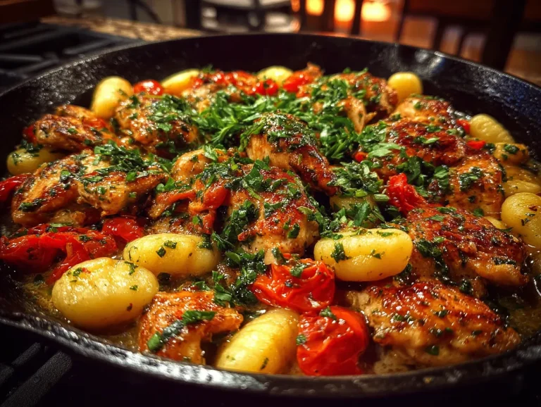 Tuscan chicken and gnocchi skillet