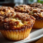 Upside Down Rhubarb Muffins with Cinnamon Streusel
